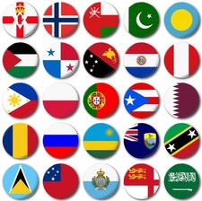 WORLD FLAGS Various 25mm, 1"