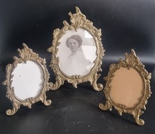 Three Small Art NouveaU Style Metal Picture Frames.