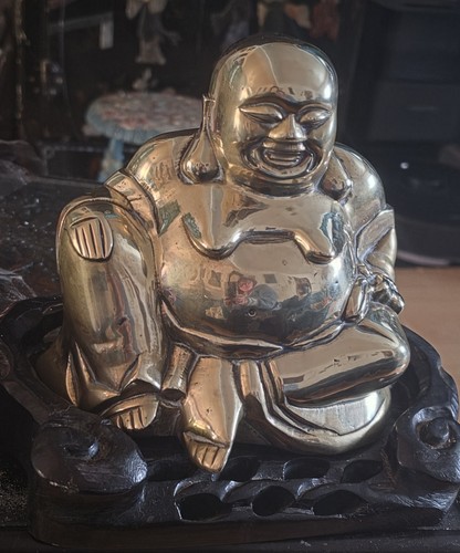 Large heavy brass buddha - heavy,