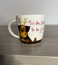 ‘Antlers’ Queens By Churchill Christmas Mug Alex Clark Reindeer Dog Fine China