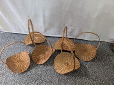 Vintage Gathering Wicker Baskets X6 Bundle Small Home Farmhouse Decor BU13