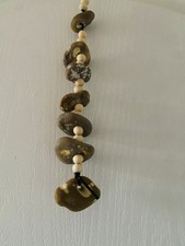 7 x Hanging Hag Stones - Brown