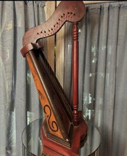 Early Hand-Painted Wooden Harp