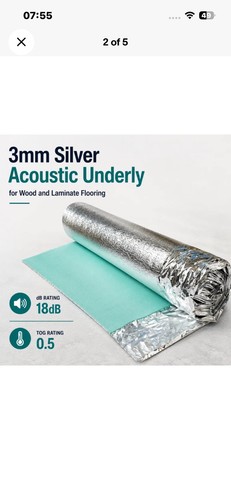 3mm laminate underlay silver - 3mm,