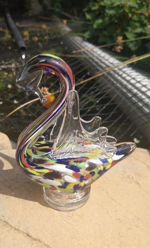 Glass swan echte handarbeit - glass,