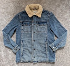 TOPMAN BORG COLLAR BLUE DENIM