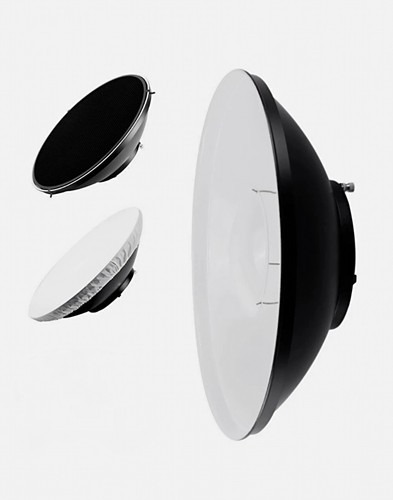 22in 56cm white beauty dish - white,