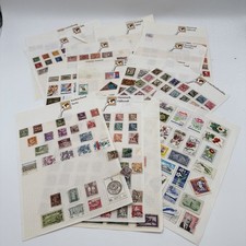 Ex Dealer Stock- Old Album Pages Containing Worldwide Hinged Stamps 