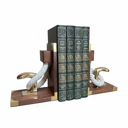 Handmade wooden bookends with - wooden,