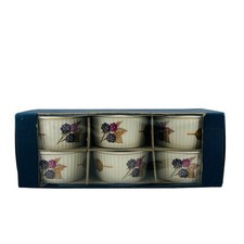 Vtg Set of 6 Royal Worcester Evesham Gold Ramekins in Original Presentation Box