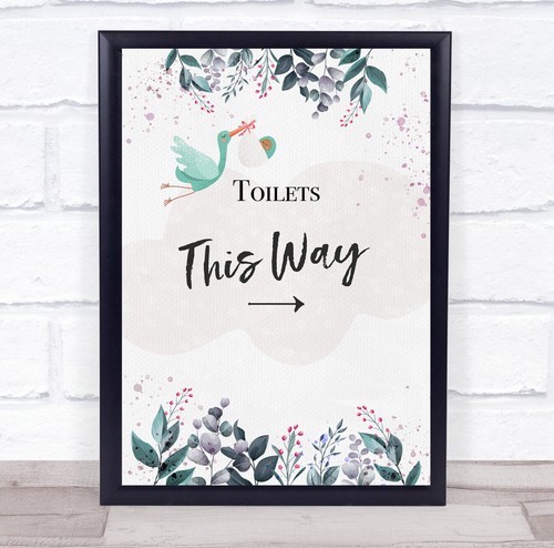 Stork with baby shower - with,