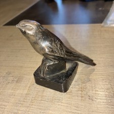 Bird In Silver Bronze On Base
