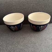 HABITAT Christmas Tree Print Pudding Bowl x2 