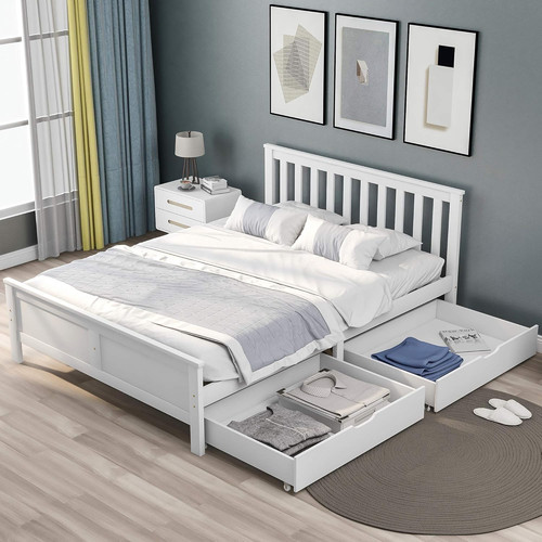 Bed frame storage solid - frame, pine