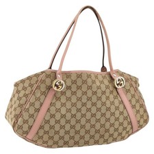 GUCCI GG Canvas Hand Bag Beige