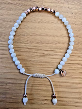 LOLA ROSE DAINTY CREAM MOTHER OF PEARL & GOLD BEAD GEMSTONE BRACELET  - NWOT