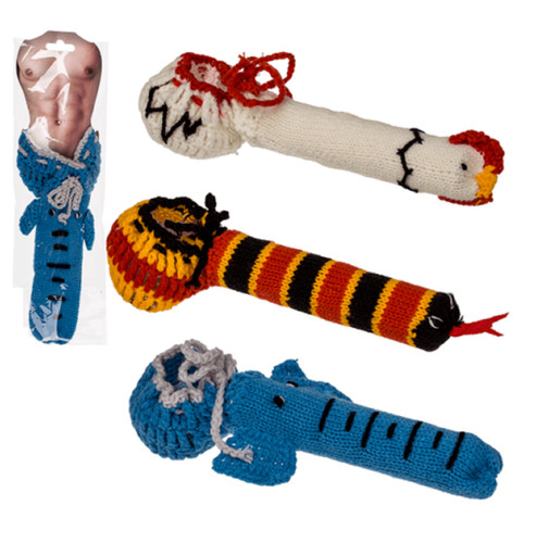 Knitted willy warmer elephant - knitted,