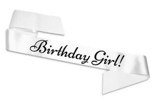 White birthday girl sash party - girl,
