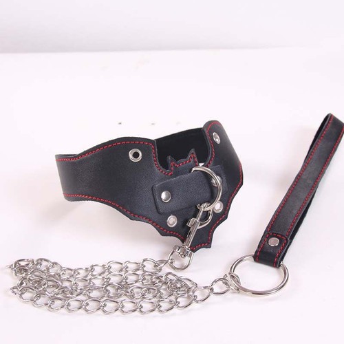 Bat inspired bondage collar - bat,
