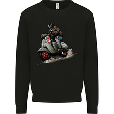 Scooter Skull MOD Moped Motorcycle Biker Mens Sweatshirt Jumper