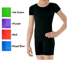 Girls Shiny Short Sleeve