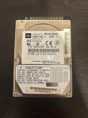 Toshiba 40gb hdd2166 mk4018gap - 40gb,
