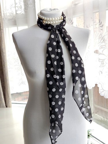 Polka dot scarf - scarf, necklace
