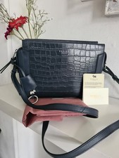 Black Radley Leather Shoulder Bag ‘Kelham Gardens' Crossbody bag Dark Navy Blue 