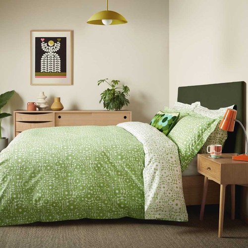 Orla kiely green bedding - green, retro