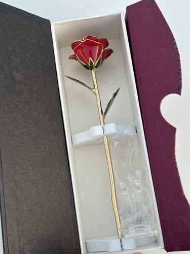 Red rose 24k gold plated - rose,
