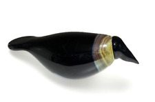 Iittala Bird Crow Oiva Toikka Nuutajarvi Art Glass Large 10” Finland