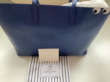 Anya Hindmarch 👀 Ebury Eyes Blue Leather Tote Bag, New