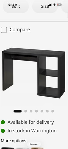 Ikea black computer desk - black, w/