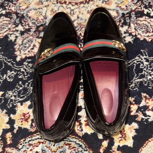 Men shiny black shoes - shiny, size