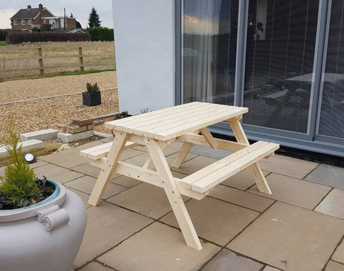 Wooden picnic table - picnic,