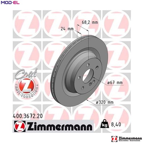 Brake disc 400 3672 - 400.3672.20, for
