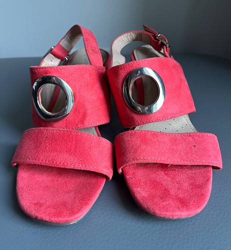 Pink suede strappy mid - suede,