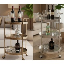 Tier mirrored drinks trolley - drinks,