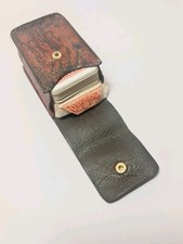 2x Vintage Patience Chas Goodall & Son Miniature Playing Cards in Leather Case