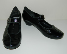 Ladies Black Patent Leather Mary Jane Shoes By Remonte Dorndorf - Size UK 5.5