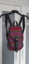 Mexican Blanket Backpack Unisex Woven Serape Baja Boho Bag Drawstring Hippie