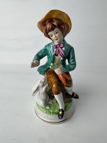 Vintage figurine boy sitting - vintage,