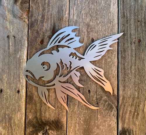 Gold fish steel wall art - fish,