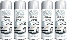 5 x 250ml White Gloss Spray Paint for DIY Wood Metal Art & Crafts Auto Extreme