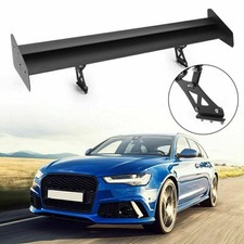 Universal Aluminum Adjustable Bouble Beck GT Rear Trunk Wing Spoiler Black A1