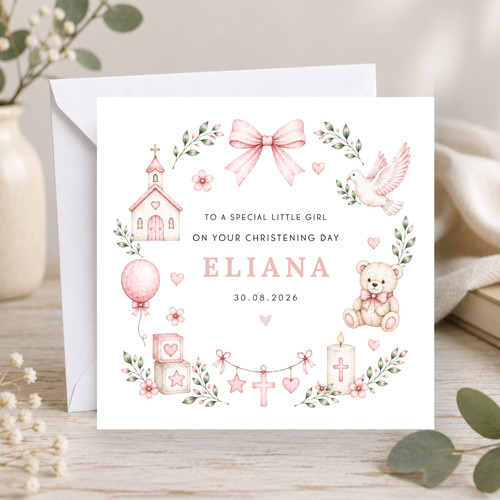 Personalised christening card - christening,