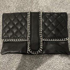 Women Quilted Black Silver