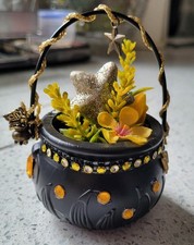 Mini black Plastic Cauldron