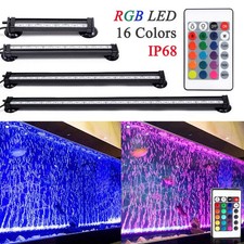 LED Aquarium Light RGB Air Bubble Fish Tank Strip Lights Bar Lamp Remote Control