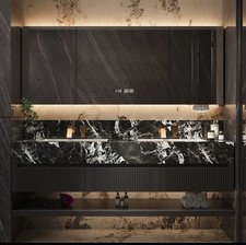 100cm Marble Top Wall Hung Unit with  Basin and Mirror canbint Bathroom